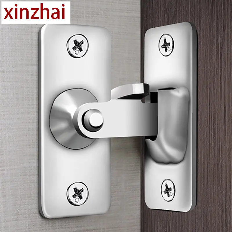 Stainless Steel 90-degree Door Buckle Sliding Door Lock Door Latch Safety Anti-theft Lock Right Angle Hasp Buckle