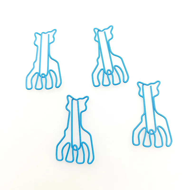 Animal Shaped Pclip Office Supplies Paper Clips Pin Kawaii Stationery Clip Creative Office Stationery Paper Clip Bookmark Blue