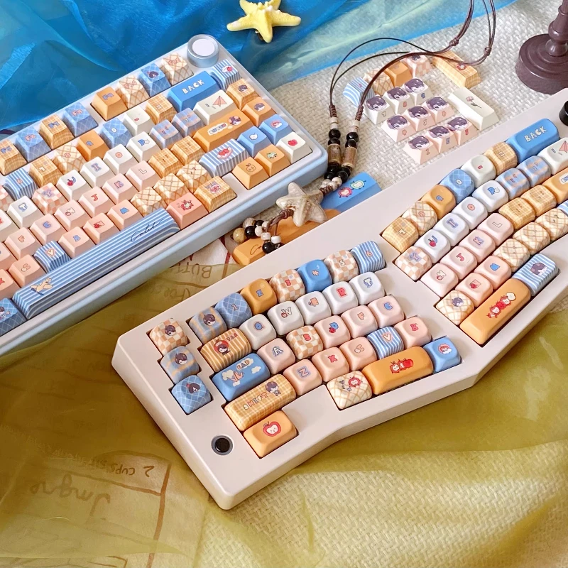 Custom Love and Deep Space Keycaps PBT Cherry EOA Profile Cute Transparent Cartoon Anime Point for Gamers Design Gift
