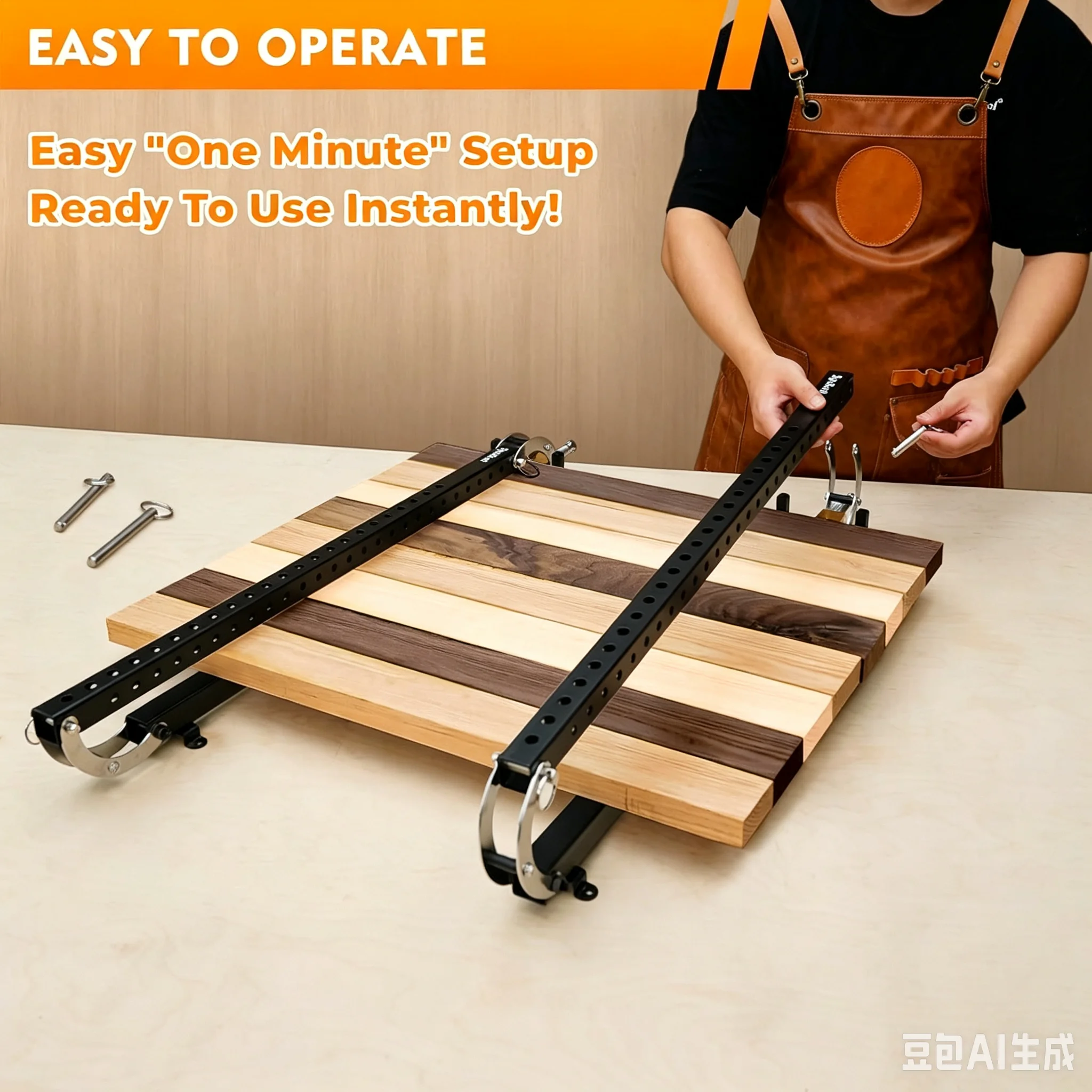 24 Inch Panel Clamps 2 Pack Woodworking Splicing Board Clamping Tools Furniture Panel Fixing Clamp