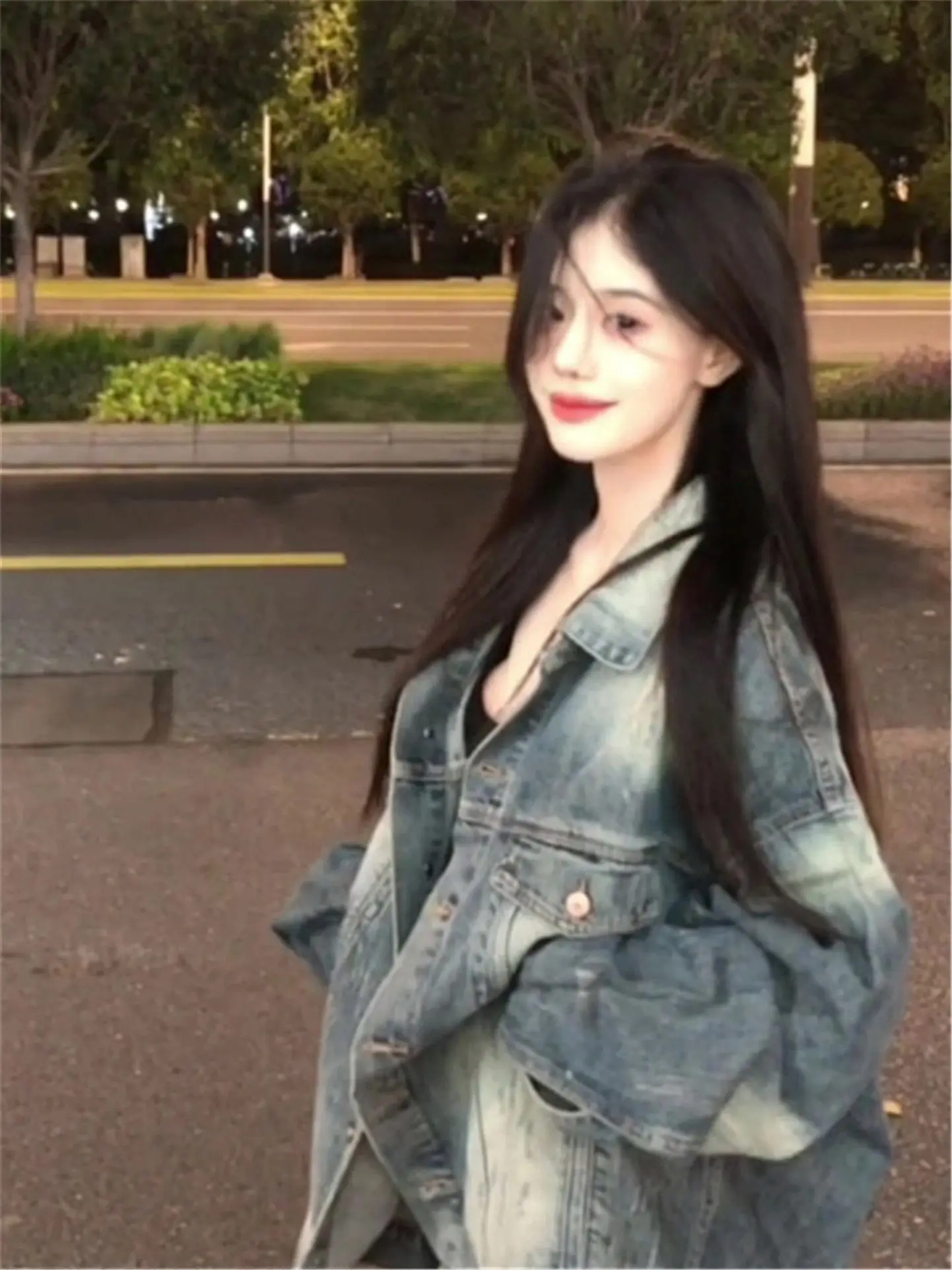 Cold Department Unique Oversize Denim Jacket Women's Autumn 2026 New Blue Lazy Style Jacket Cardigan