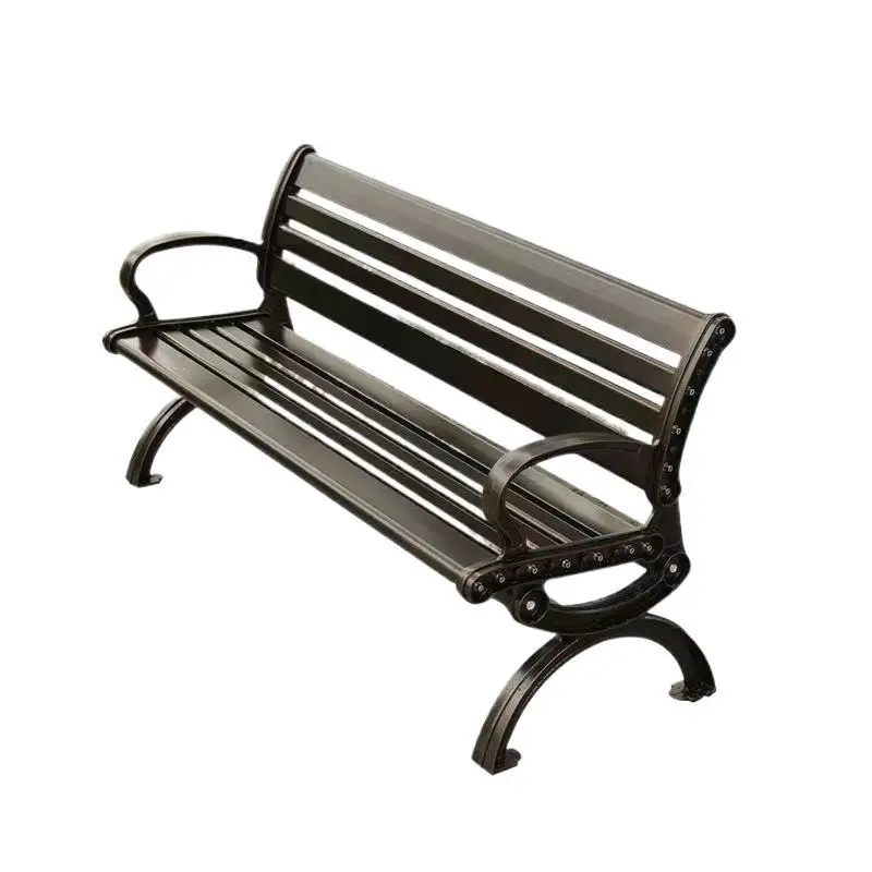 Cast aluminum-zinc alloy park chair, outdoor bench, leisure bench, courtyard outdoor public backrest long bench
