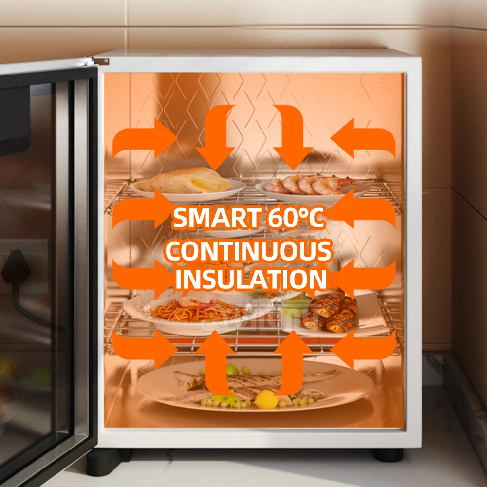 Food Display Cabinet Showcase Winter Meal Thermostatic Cabinet Intelligent Commercial Food Insulation Cabinet 55L