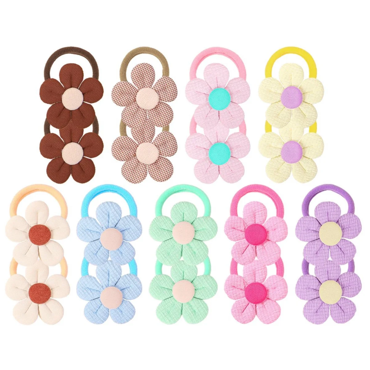 

18pcs Sunflower Hair Ties Kids Girls Hair Bands Elastic Nylon Headband Floarl Ponytail Holder Hair Accessories for Kids Girls