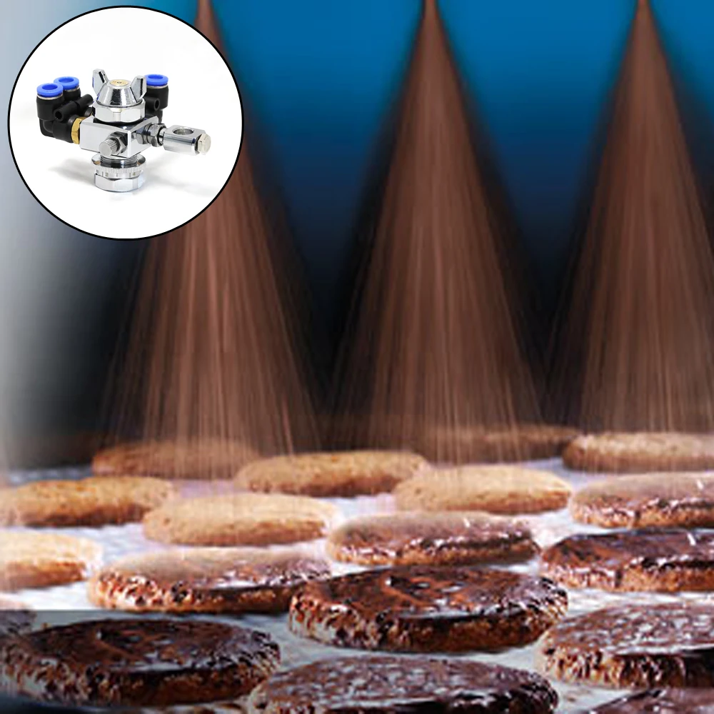 DK6 automatic air water fog atomizing spray nozzle for chocolate painting system