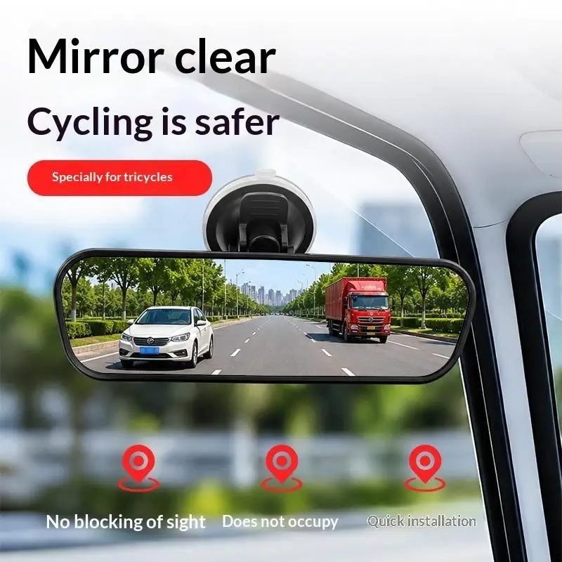 Interior Rear View Mirror 360° Adjustable High Definition Glass 1PC Universal for Auto SUV Sedan Vehicles