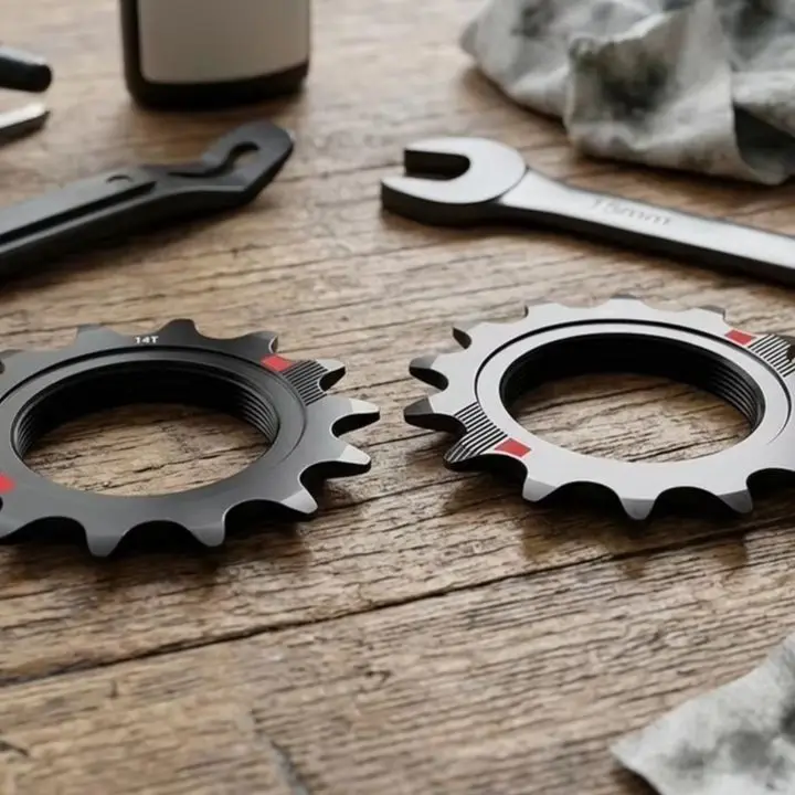 Single Speed Bike Freewheel 14T 18T CNC 7075 Aluminum Alloy Gear Disc For Fixed Gear Cog Bicycle Flywheel Hub Black
