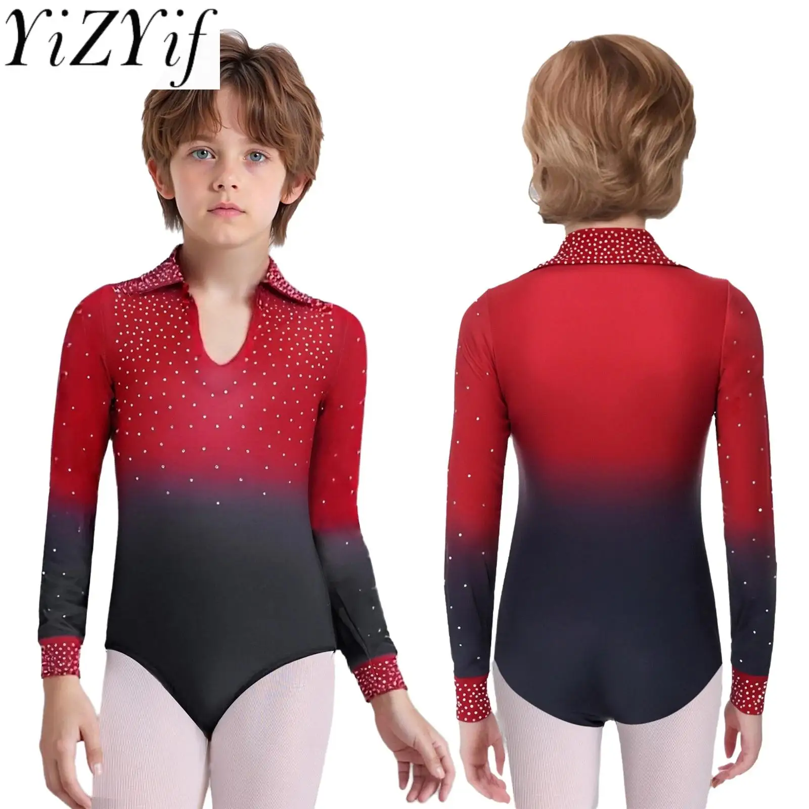 Crianças meninos lírico retalhos ballet valsa dança de salão desempenho collants patinação artística acrobacias competição dancewear