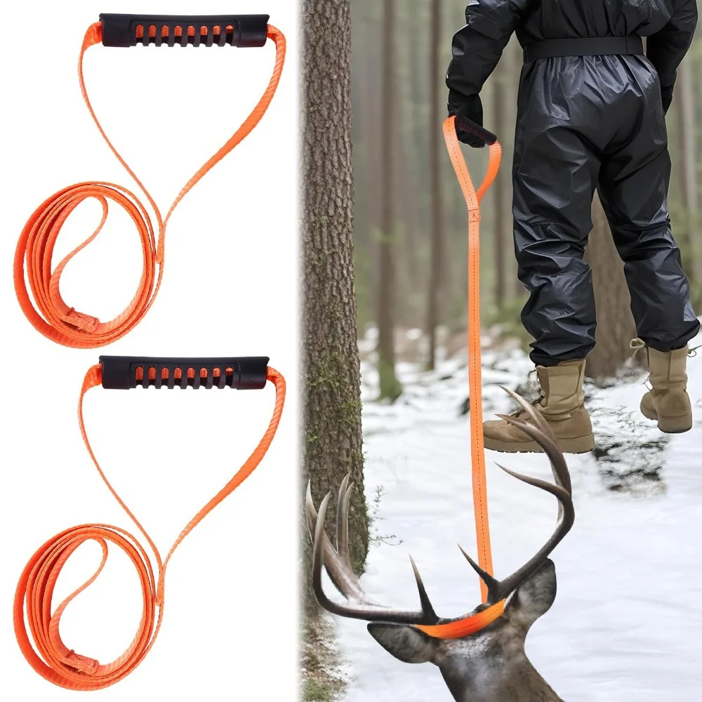 Dragging Deer Rope Outdoor Hunting Deer Antlers Pulling Rope with Handle Dragging Strap Heavy Belt Hunting Dragging Pulling Rope