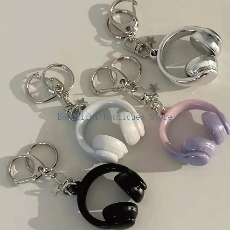 U4LF Headphone Carabiner Keychain Vibranting Color Decoration for Keys Bags or Zippered Compact Travel Companions