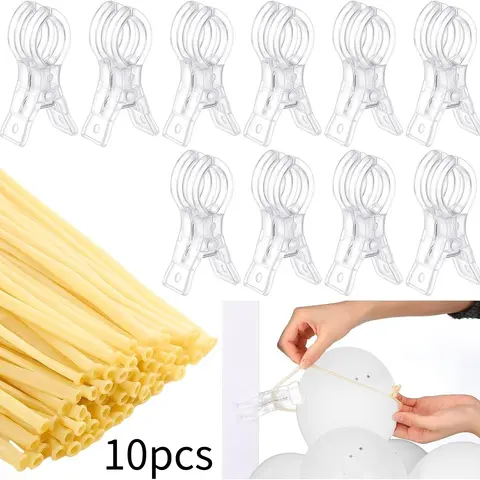 10pcs 3.5 Inch Heavy Duty Spring Clamp Clear Plastic Multipurpose Clip for Balloon Arch Backdrop Photo Studio Photography Fixing
