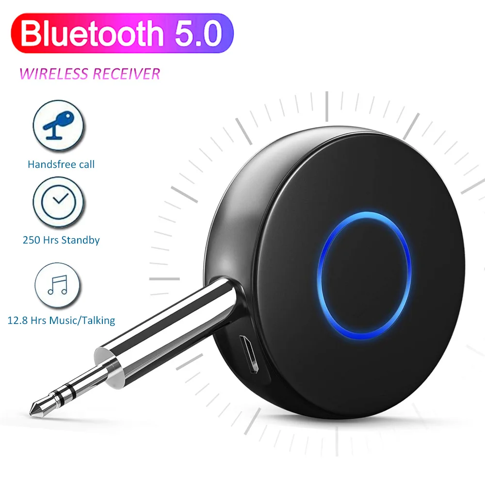 

Car Aux Bluetooth Adapter Receiver 3.5MM Jack Bluetooth 5.0 Wireless Embedded Microphone Wireless Handsfree Audio Music Receive