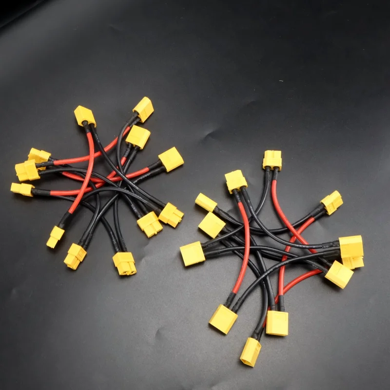 4PCS XT60 Serial Series Batterieanschluss Buchse/Stecker Adapter mit 3,9 Zoll 14AWG Silikonkabel für RC Lipo Batterie Hubschrauber