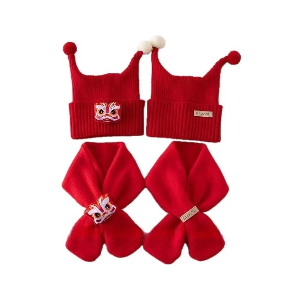 

Новый праздничный шарф, шапка, красный ветрозащитный пуловер, холодостойкая теплая шапка-бини, осень и зима