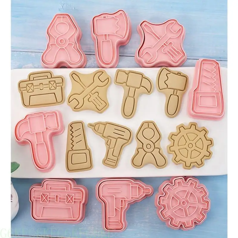

G6KF 8 Pack 3D Biscuit Cutters Cookie Moulds Hardware Tools Cookie Cutters PP Material Baking Gadget Baking Accessories