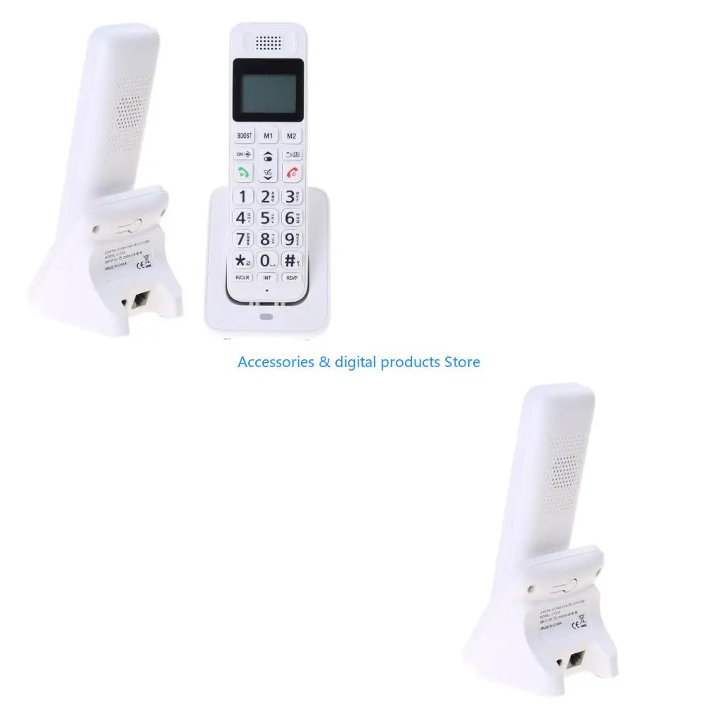77JD D1018 Telephone Cordless Phone Large LED Display with Advanced Stability