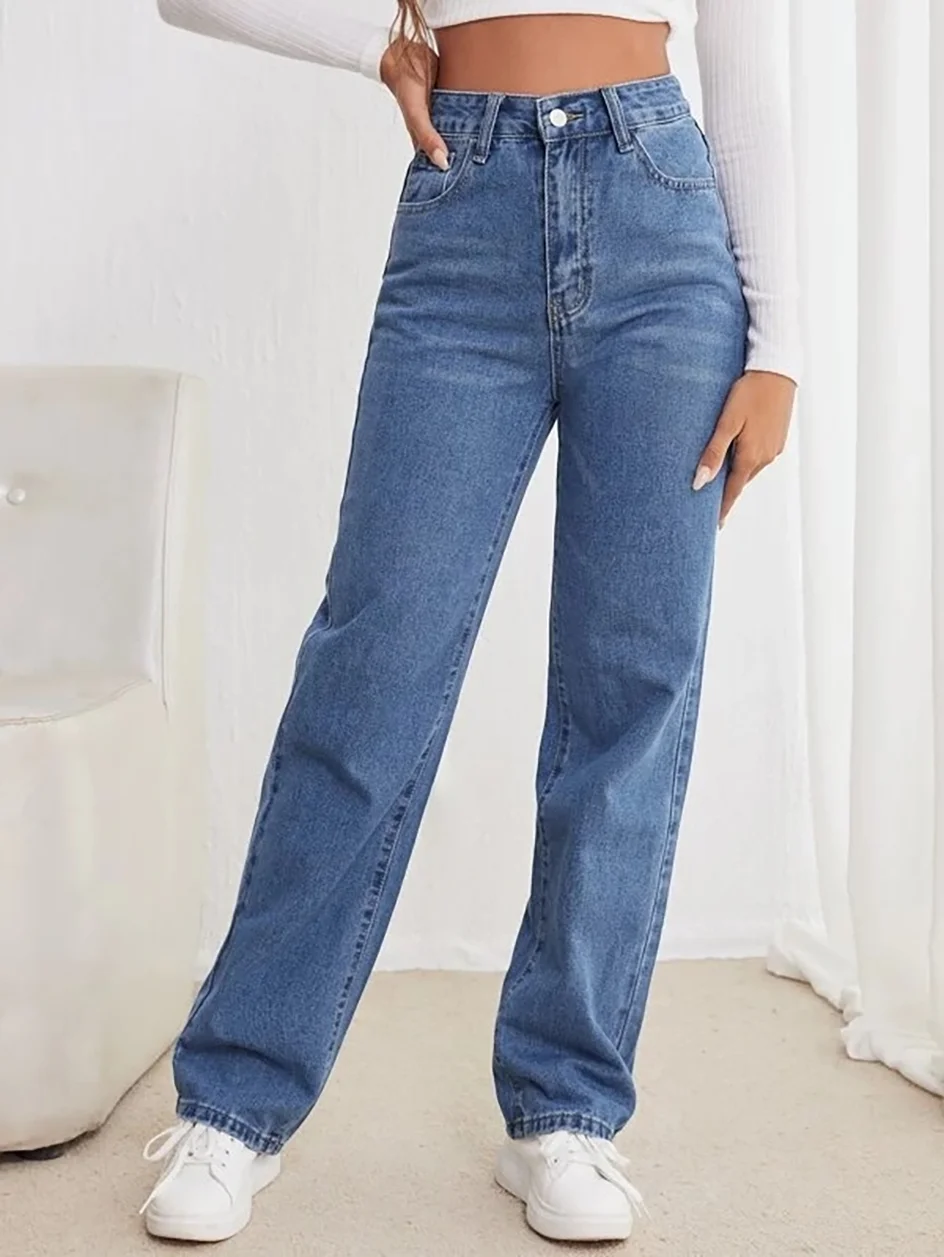 Women's jeans loose slimming European and American all-match slimming straight pants