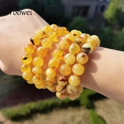 10mm 17mm Genuine Amber Bracelet Round Beads Special Gift Original Baltic Plant Precious Stone Diy New Natural Jewelry Wholesale