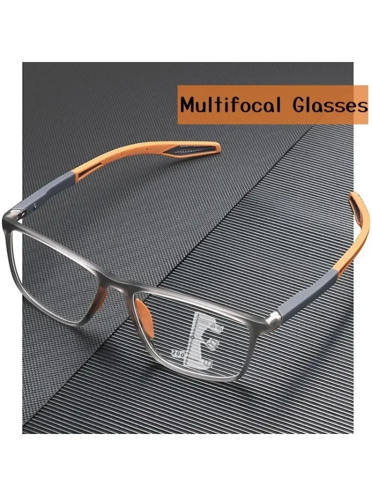 Tr90 óculos de leitura multifocal anti-luz azul, masculino e feminino, progressivo, perto de longe,