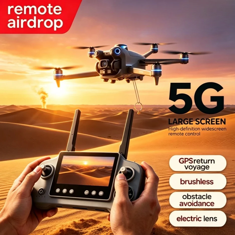 OriginalGT60 Foldable Brushless 8KDrone GPS Obstacle Avoidance Airdrop Function 4.3 Inch Screen HD Aerial Photography Quadcopter