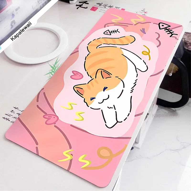 

Cute Mouse Pads Kitty Mousepads XXL Large MouseMat Kawaii Cats Mouse Pad Desk Mat Gamer Anime 90x40 Gaming Accessories Play Mats