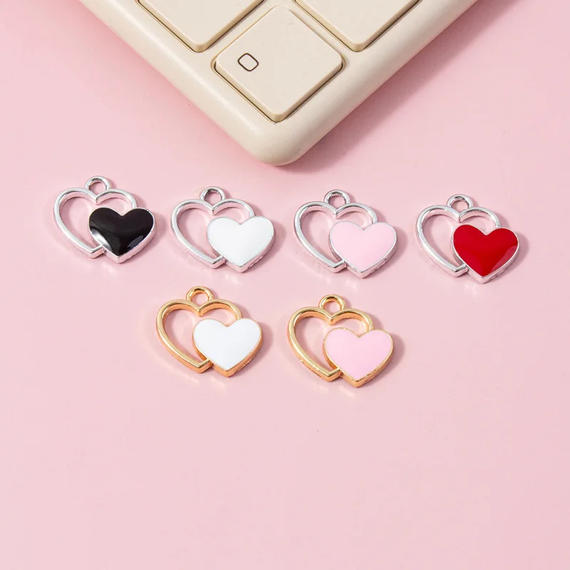 

100 шт./лот, подвеска в виде полого сердца, подвесные подвески, подвески «сделай сам», подходят для браслета, ожерелья, брелка, изготовление ювелирных изделий