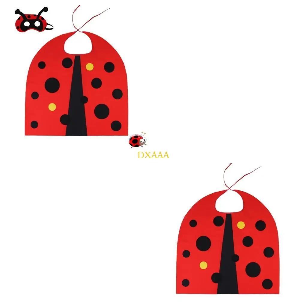 DXAA 2Pcs Bees/Ladybugs Cloaks Wrap and Mask for Halloween Dress Up Party Cosplay