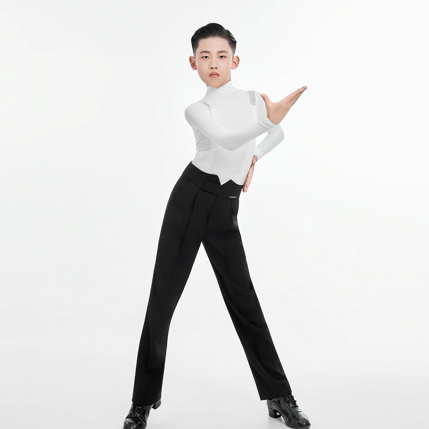 2025 neue Latin Dance Praxis Kleidung Für Jungen Langarm Latin Hosen Outfits Chacha Rumba Tango Latin Dance Kostüme XH 3510