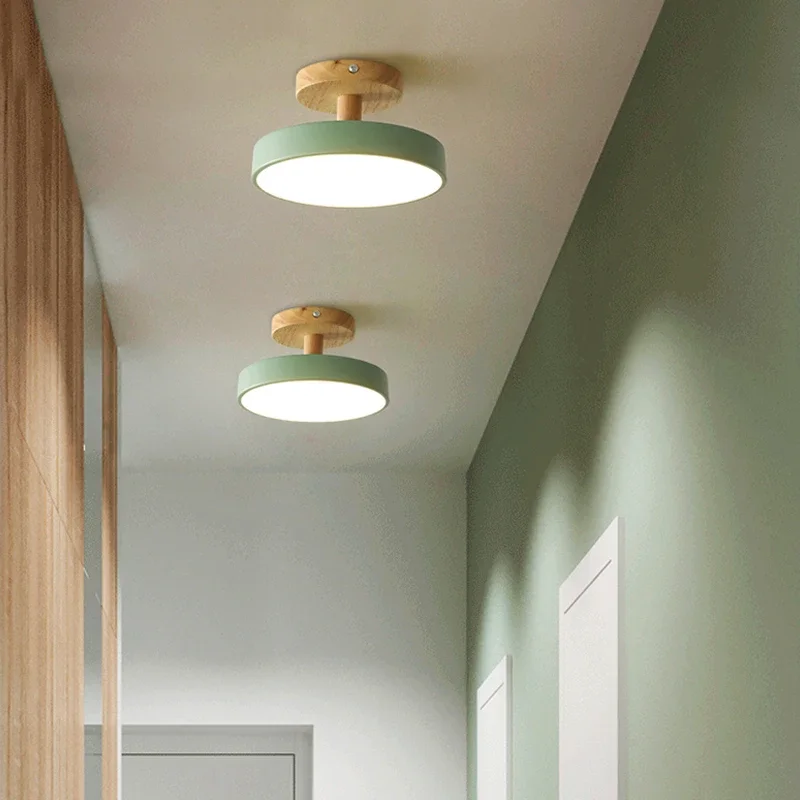 Moderne Macaron LED Gangpad Plafondlamp Kroonluchter Gang Trap Foyer Balkon Slaapkamer Badkamer Binnenverlichtingsarmaturen Glans