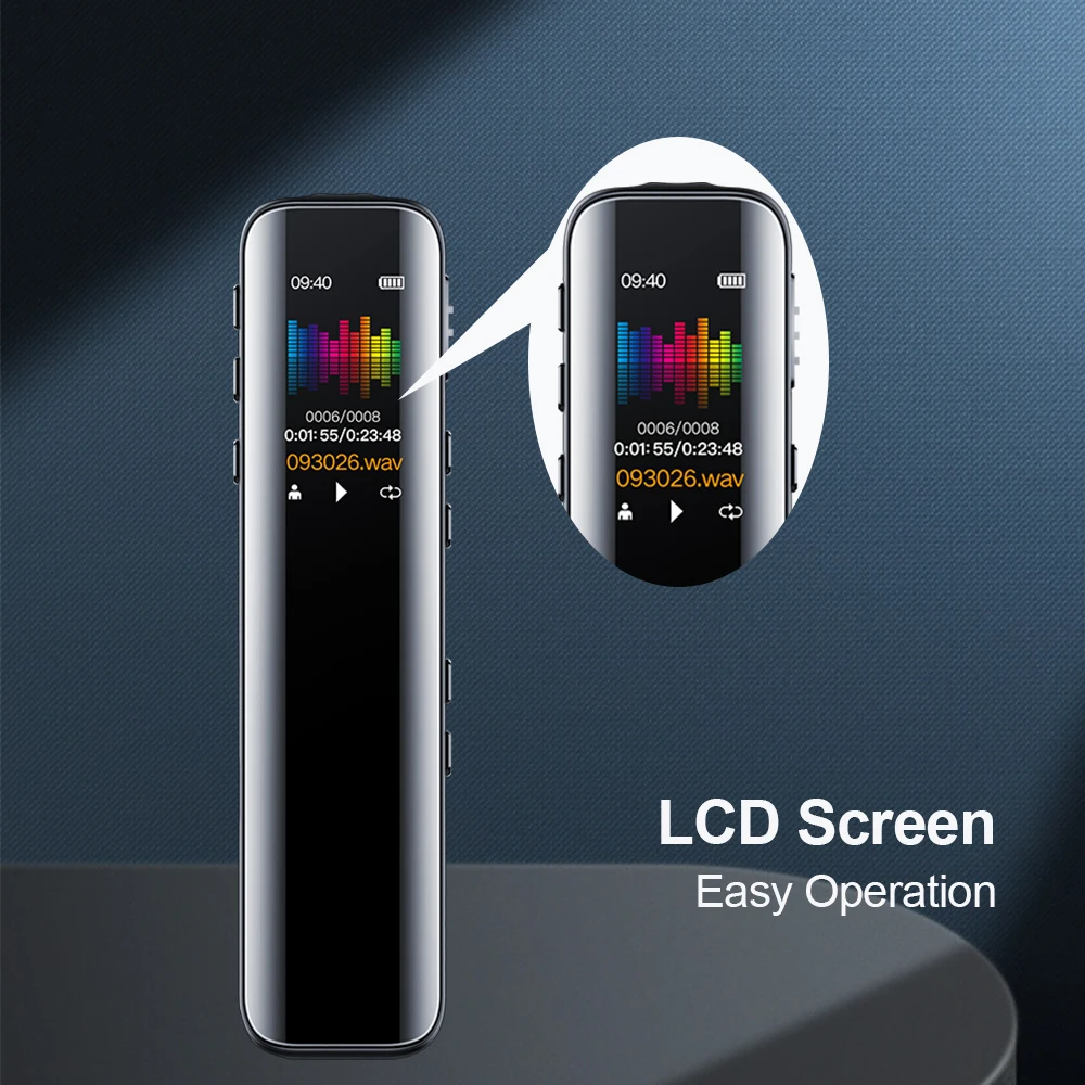Vandlion V39 Pena Perekam Audio Digital Suara Diaktifkan Dictaphone Pemutar MP3 Pengurangan Kebisingan Layar TFT Warna-warni