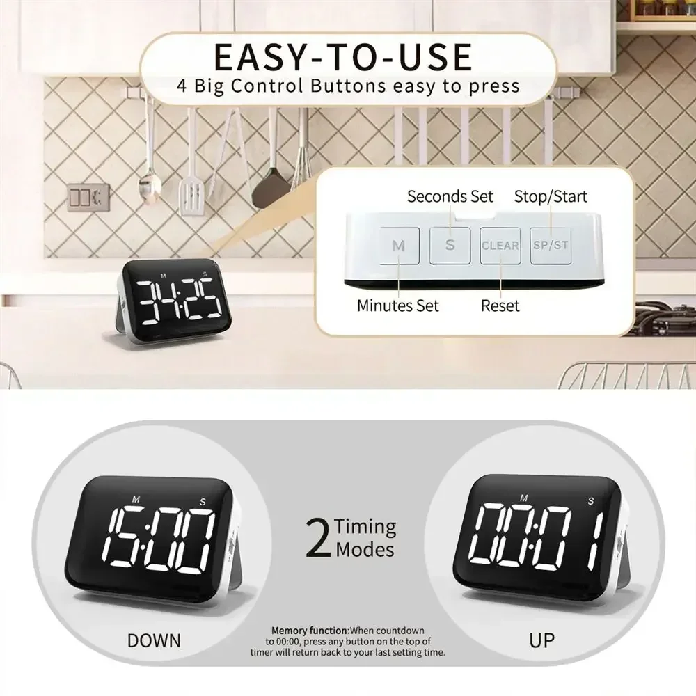 Kids Time Management Digital Study Book LED Countdown Countdown Manual Timer Small For Kitchen Cooking Digital Electronic