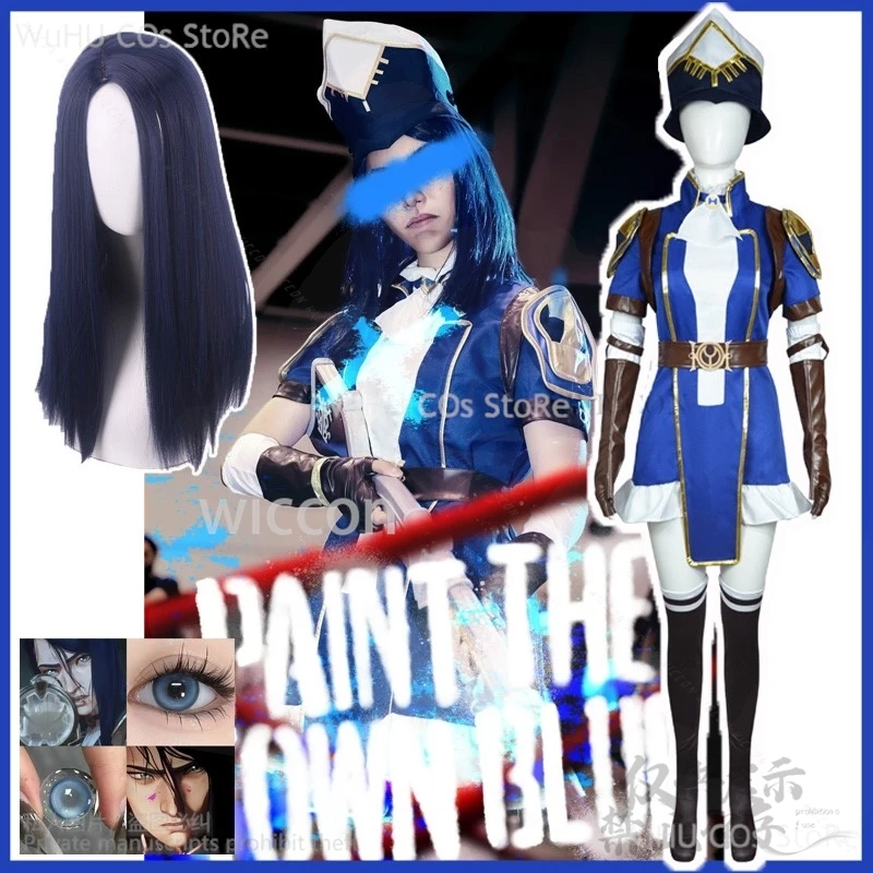 Caitlyn Kiramman Cosplay Anime Game Lol The Sheriff Of Piltover Costume Halloween Christmas Carnival Suit Wig Uniform Customized