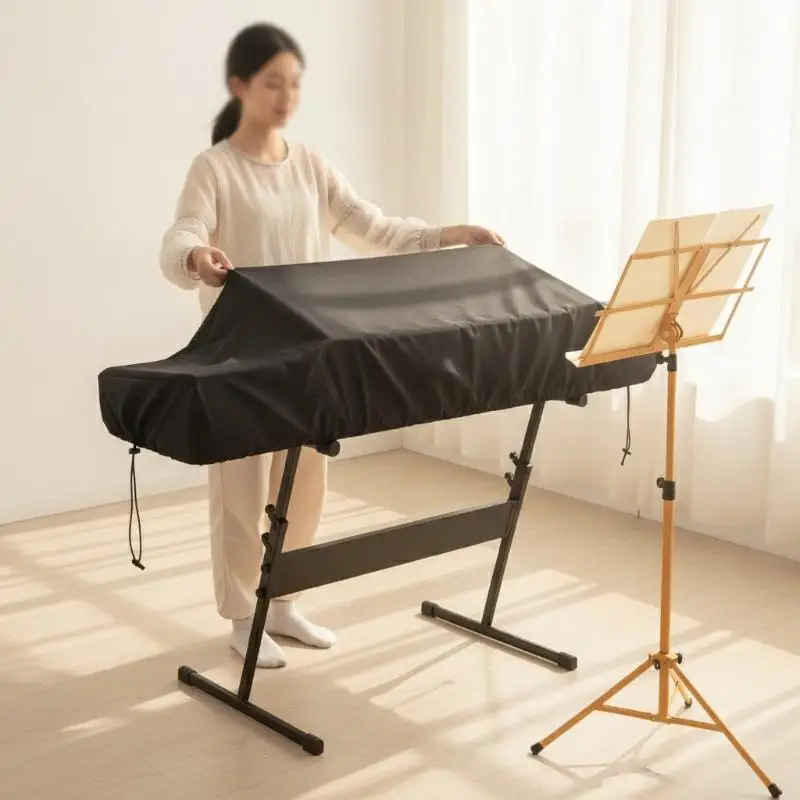 Premium-Stoff 61/88 Tasten Digitalpiano-Abdeckung Ultra Dünne Staubdichte Keyboard-Abdeckung für Heimstudio und Schule – Detail 3