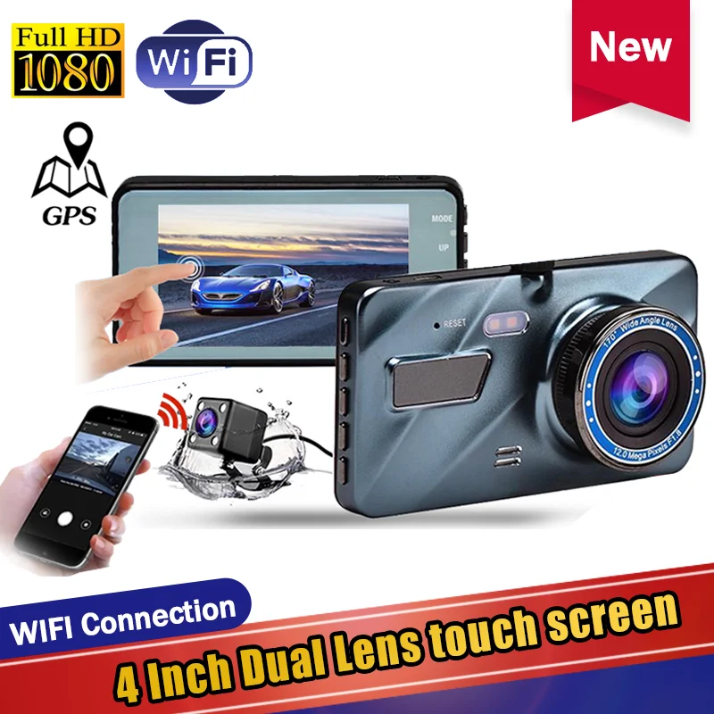 

Camcorder Car DVR Dashcam 4 Inch IPS Touch Screen 170° G-Sensor Dual Lens WDR Full HD 1080P Night Vision Auto Video Recorder