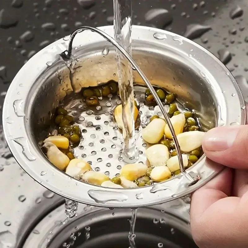 2 قطعة فلتر حوض المطبخ من الفولاذ المقاوم للصدأ، قابس التصريف الشبكي، فلتر حوض أمان لغسالة الأطباق المعدنية، منزلي مضاد للانسداد
