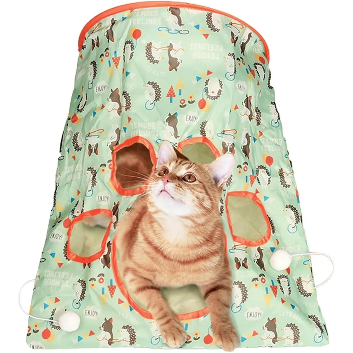 A20I Cat Tunnel Bag for Indoor Cats, Crinkle Bag Toy Cat & Hamsters Play Tunnel Toy, Pet Foldable Tunnel Crinkle Sack Bag