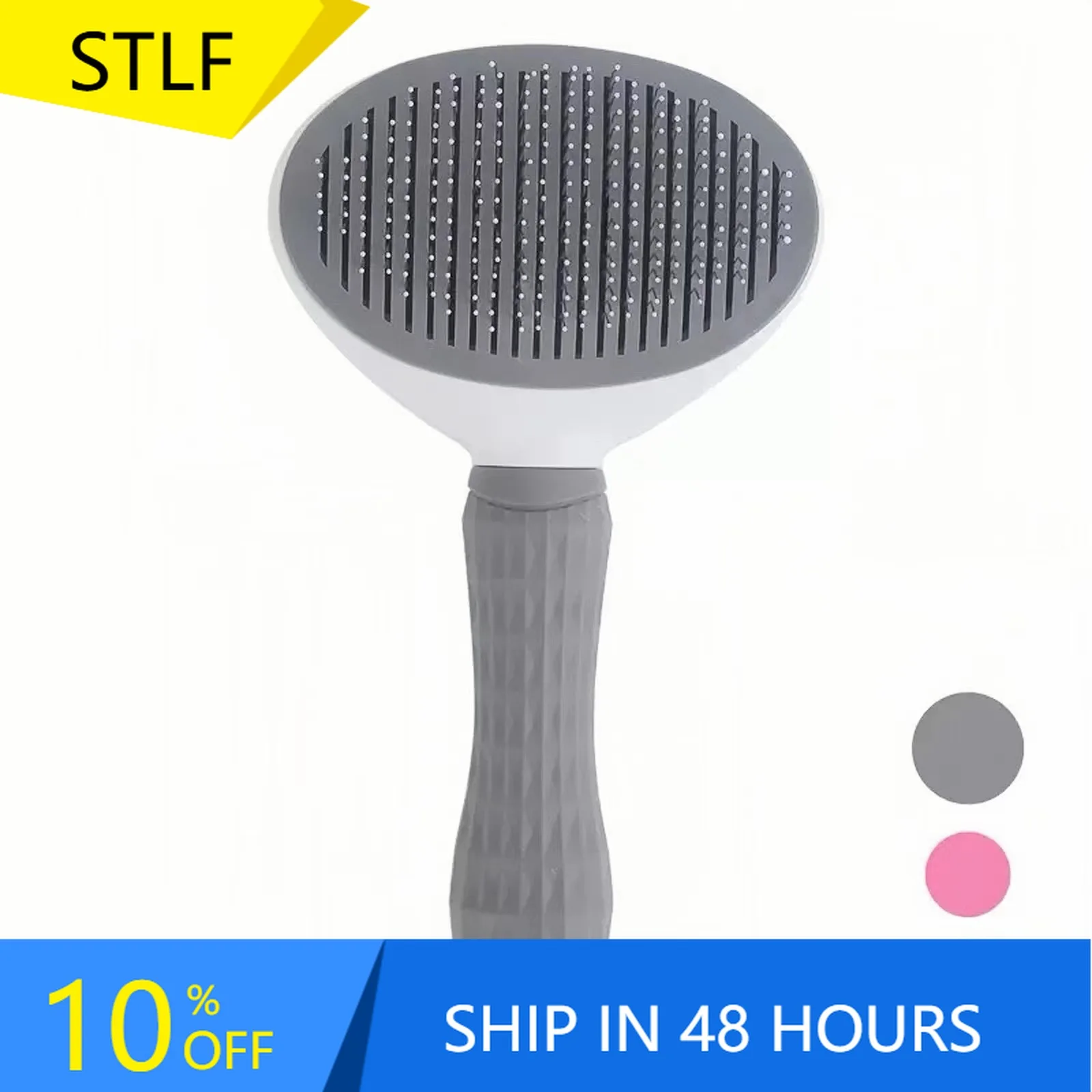 One-Click Self Cleaning Pet Brush Stainless Steel Dog Cat Grooming Comb for Massage Shedding Hair