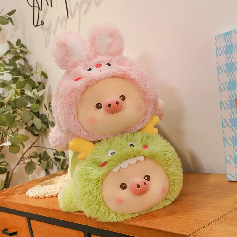 Jouet en peluche Kawaii, poupée en peluche, mignon pyjama Long, oreiller cochon, doux, câlin, copain de couchage pour enfants filles, cadeau d'anniversaire