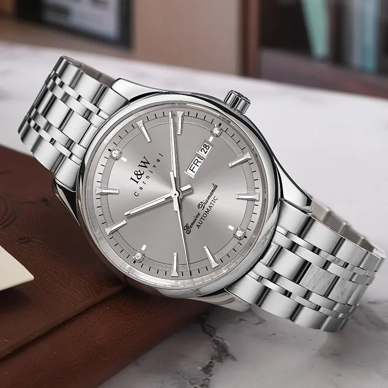 CARNIVAL Brand Mechanical Watch Luxury Sapphire Calendar MIYOTA Movement Automatic Wristwatches Waterproof for Men Montre Homme