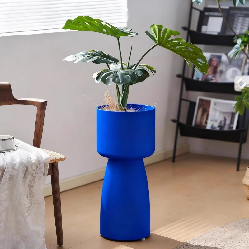 Minimalist Plant Stand Cream Style Flower Pot Holder for Living Room Decor Dopamine Art Designer Shelf Green Plants Display