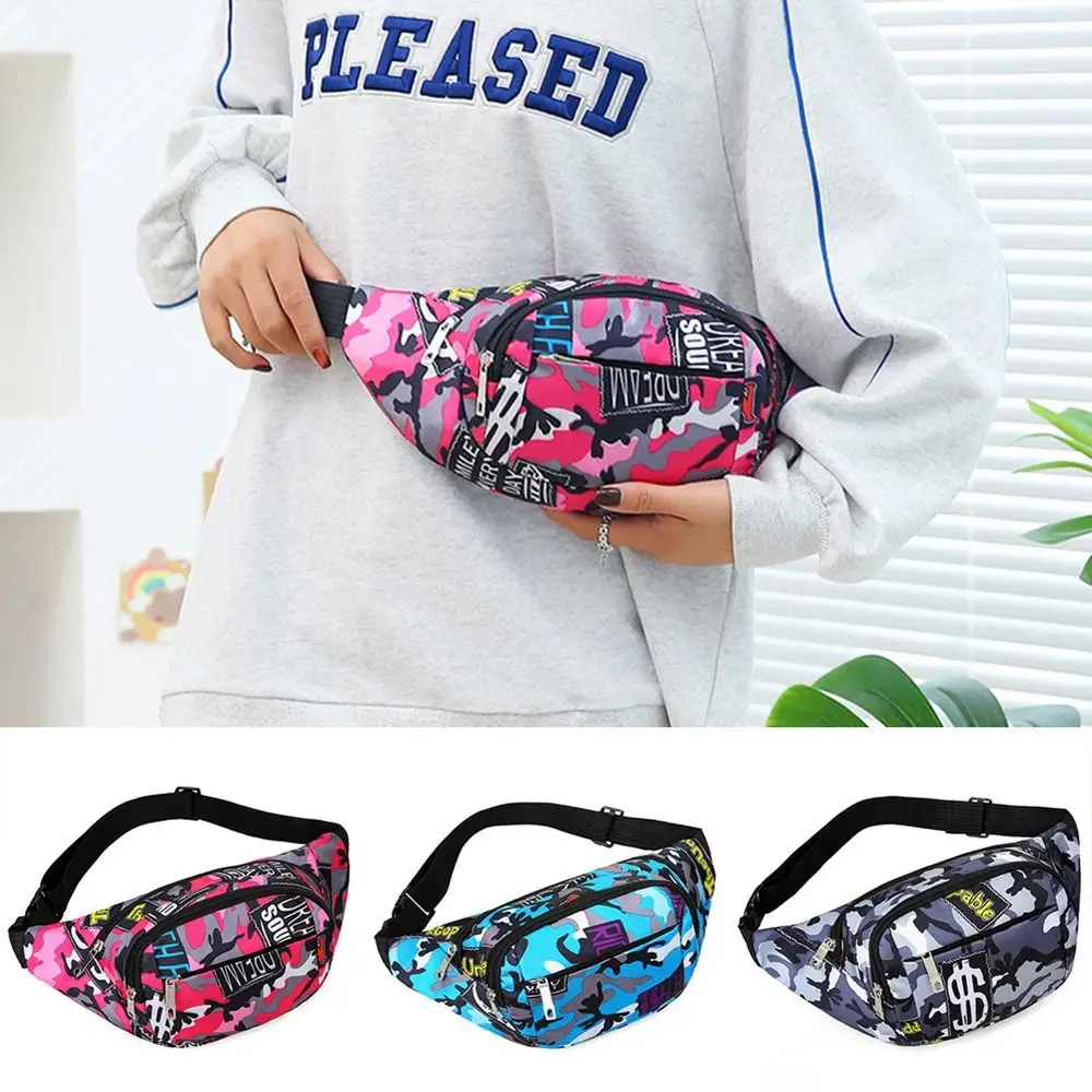 

Portable Flower Pattern Waist Bag Printing Waterproof Wallet Large Capacity Oxford Cloth Shoulder Bag Outdoor Sports