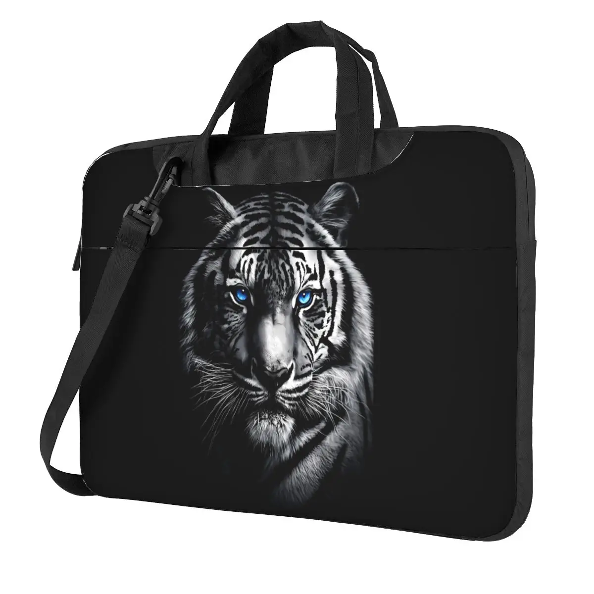 Laptop Bag White Tiger Face Notebook Pouch Animal Cool 13 14 15 15.6 Funny Waterproof Computer Bag For Macbook Air HP Huawei