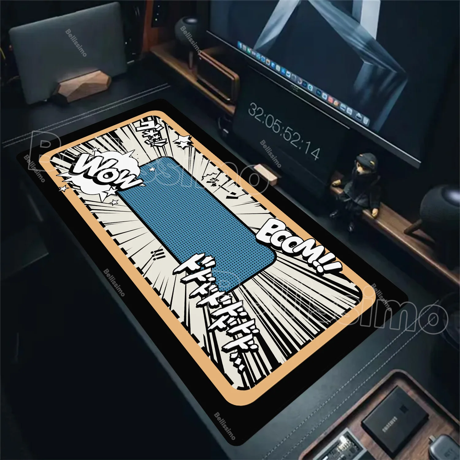 

Large Gaming Mouse Pad Black and White Comics Mousepad LockEdge Thickened Computer Keyboard Desk Mat Rubber Anti slip Mats