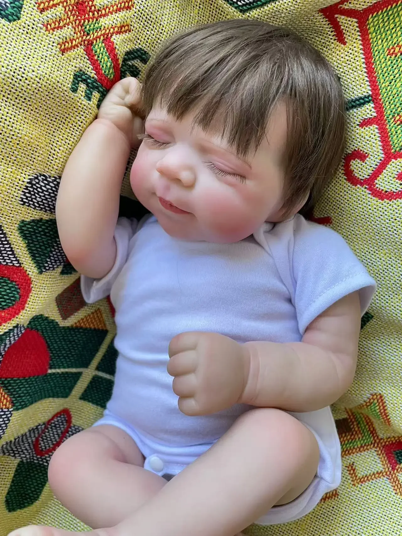 48CM Pascale Sleeping Newborn Reborn Baby Doll Hand Root Hair 3D Skin with Visbile Veins Collectible Art Doll Christmas Gift