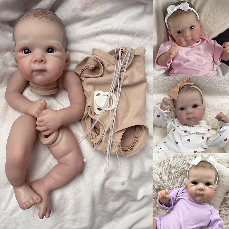 18inches Bettie Already Painted Reborn Doll Kits Parts Unassembly DIY Gift with Visible Veins and Cloth Body Included