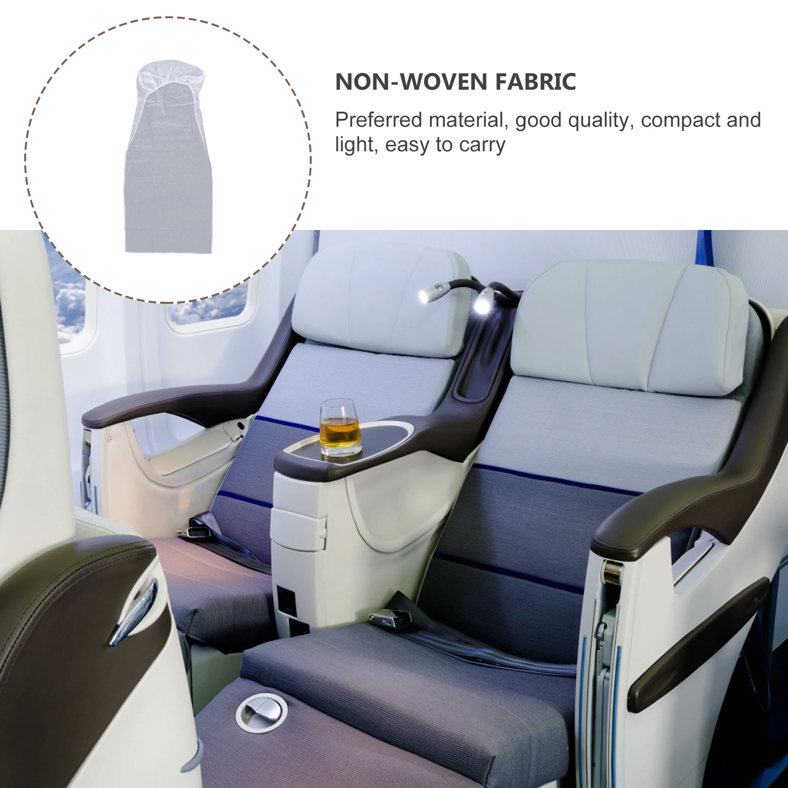 

5Pcs Car Seat Cover Disposable Non-Woven Protection for Vehicles Trains Taxis and Flight Journeys Disposable Plastic Seat Cover