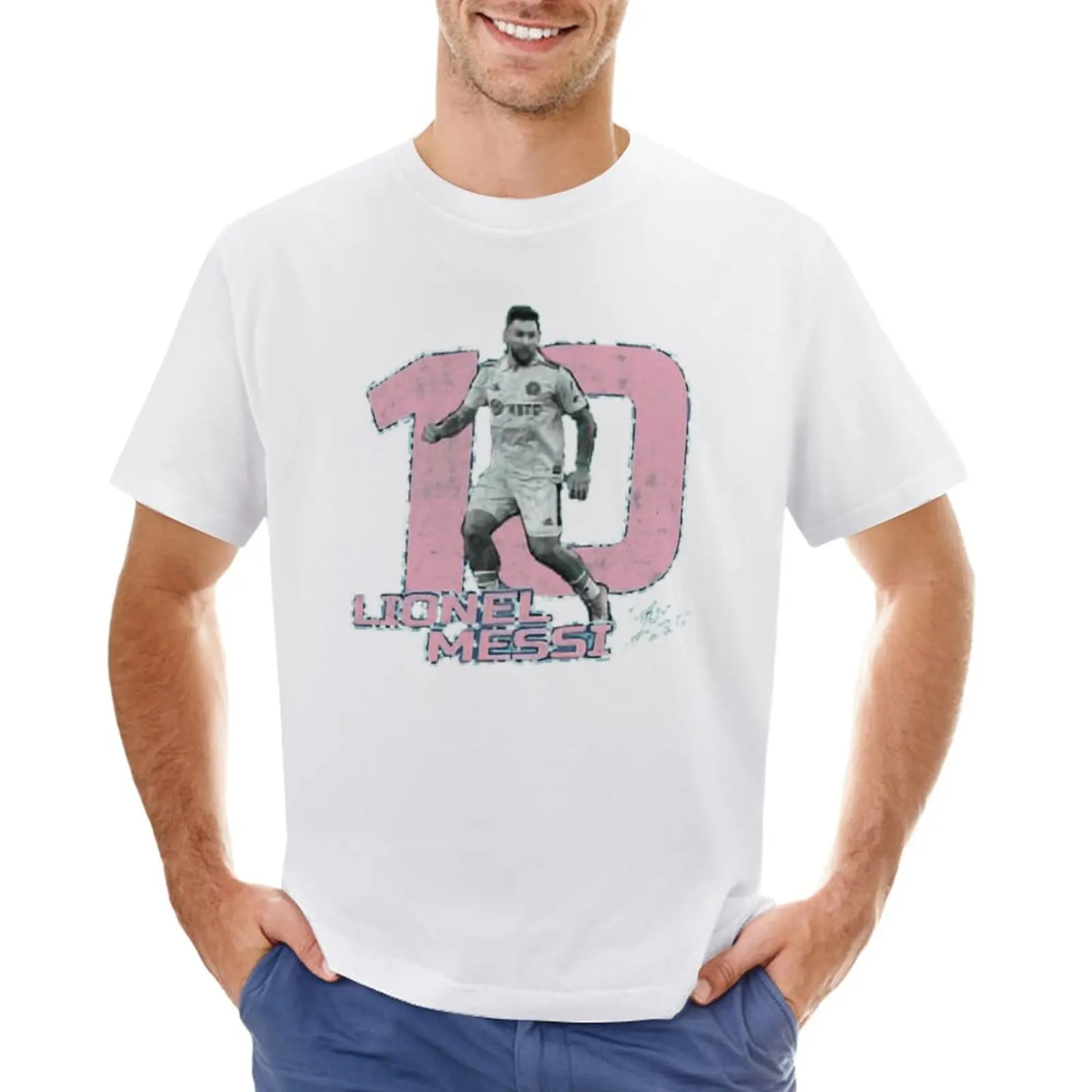 CELEBRAÇÃO Camiseta para Esportes Em Casa, Leão e Andrés e Messi, Argentina No.10, CABRA Caricatura, Qualidade Superior, EUA Tamanho, 38