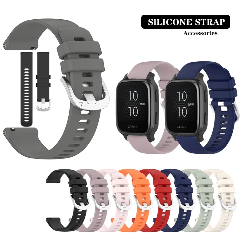 20mm Silicone Strap Band Bracelet For Garmin Venu Sq 2 Plus/ venu2 plus / 165 245 645 158