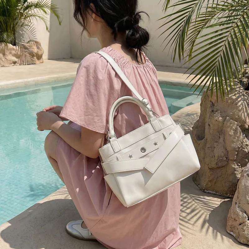 

Стильная винтажная сумка через плечо для девушек в стиле Y2K, ретро-дизайн, женские сумки с верхней ручкой, большие женские сумки-кроссбоди, сумки-тоут из искусственной кожи