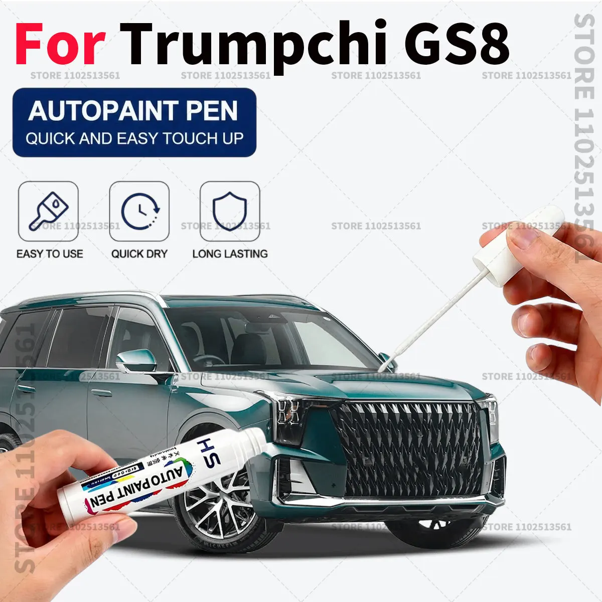 Automotive Touch Up Paint Pen Car Paint Scratch Remover Quick Dry Repair Brush for Vehicle Paint For Trumpchi GS8 White Black